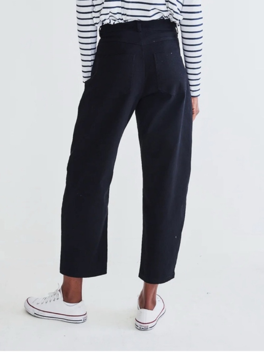 RUTI Black The Barrel Leg Denim Pants Size 4 - Picture 2 of 9